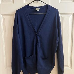 Laura Ashley Women’s Deep Blue Cardigan Sweater